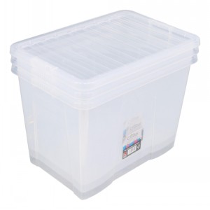 Wham Crystal Plastic Storage Box & Lid Size 18 (80 Litre)